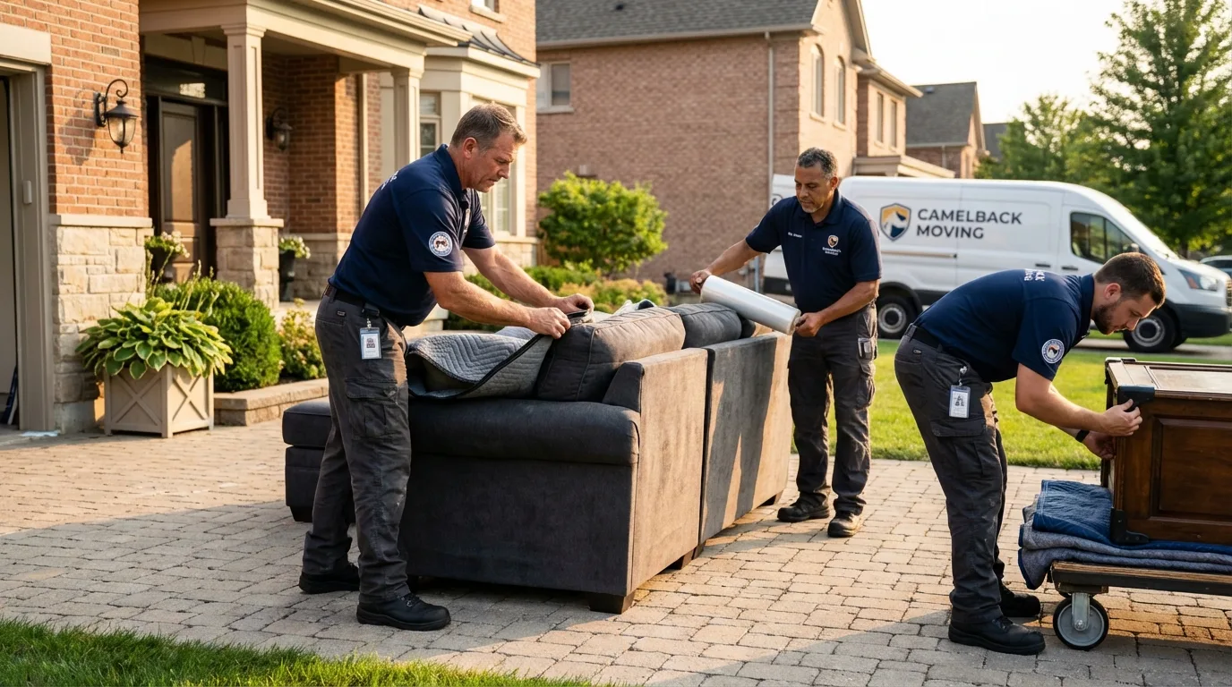 Large estate moving crew wrapping furniture in Saint Joseph, LA