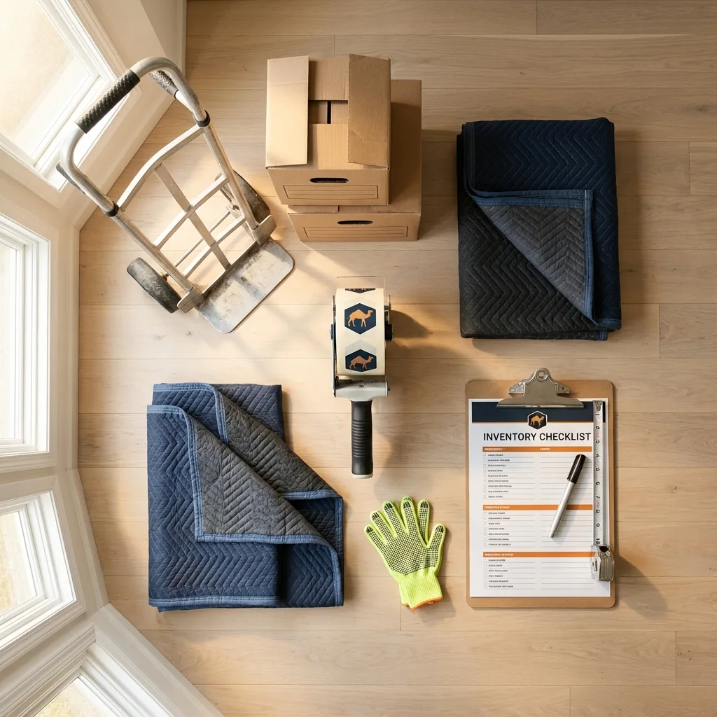 Professional moving supplies and packing materials layout for Saint Joseph residential relocations