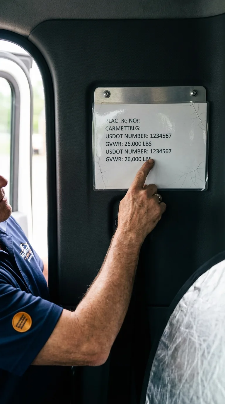 USDOT licensing placard verification in Saint Joseph